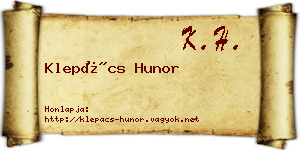 Klepács Hunor névjegykártya